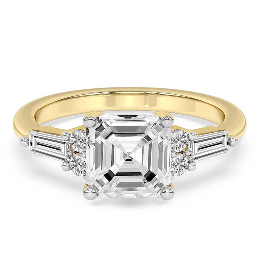 Helia Tapered Baguette Lab Diamond Ring front view