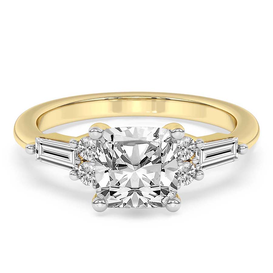 Helia Tapered Baguette Lab Diamond Ring front view