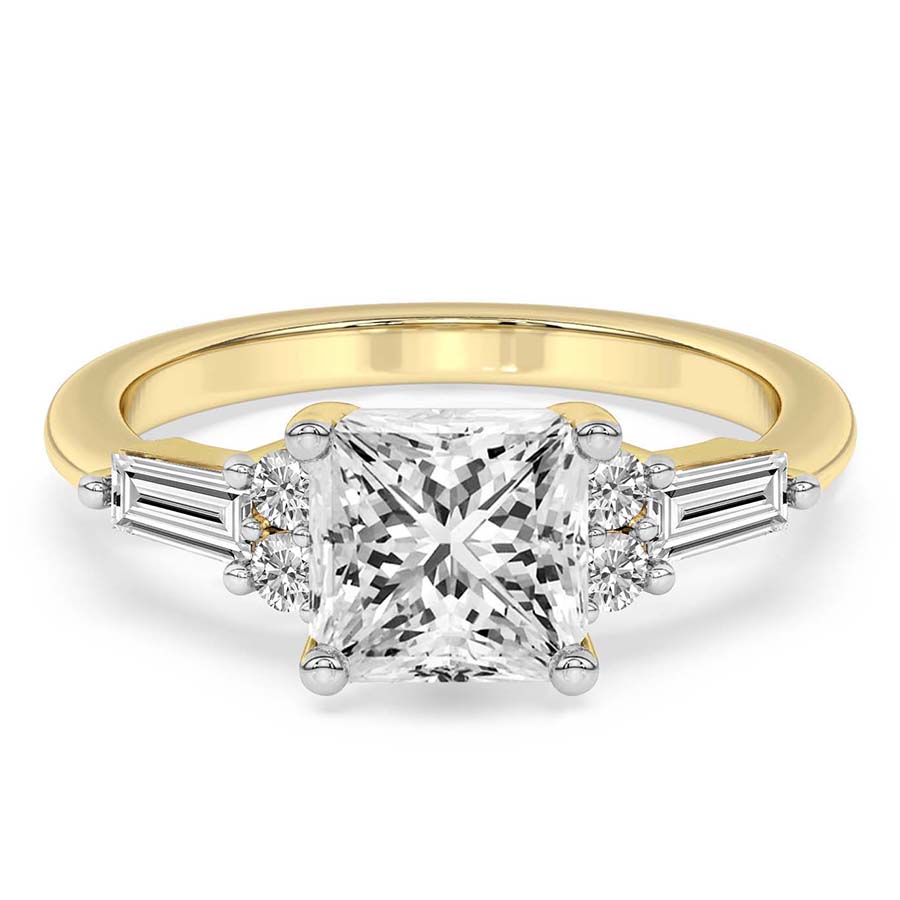 Helia Tapered Baguette Lab Diamond Ring front view