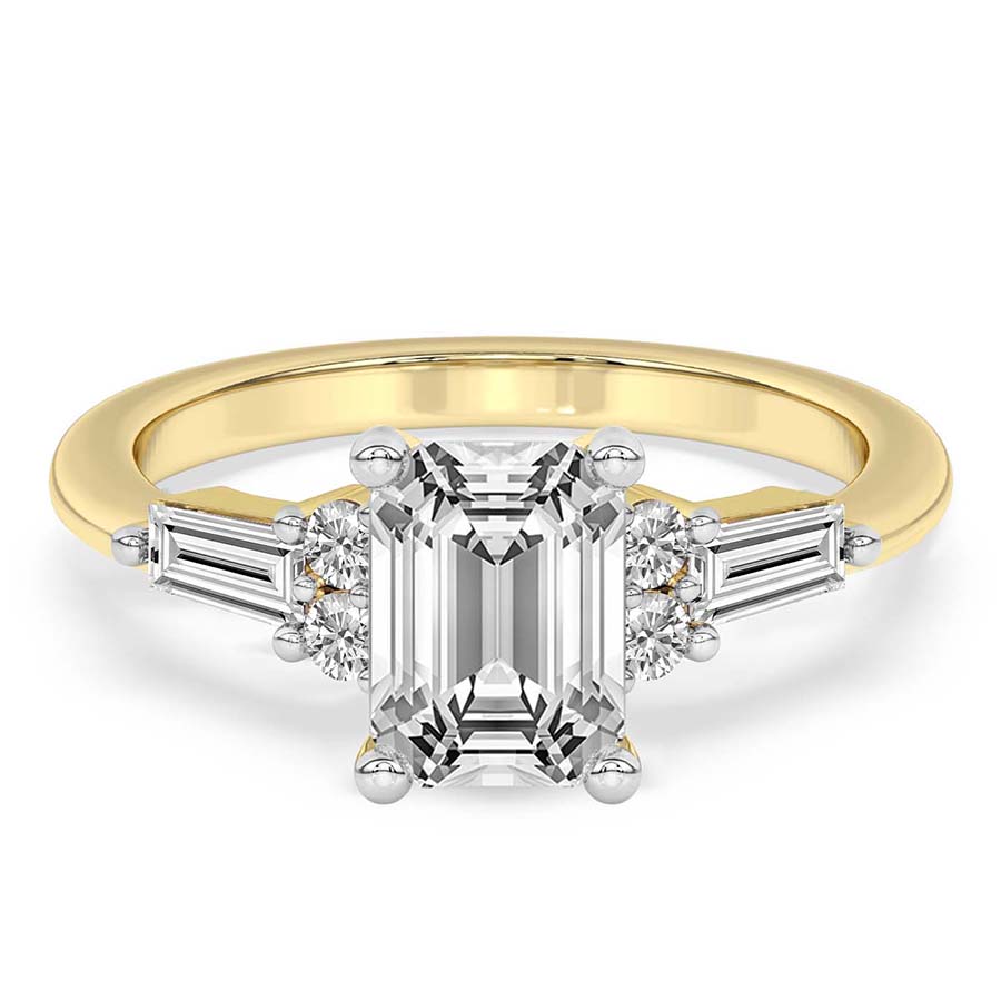 Helia Tapered Baguette Lab Diamond Ring front view