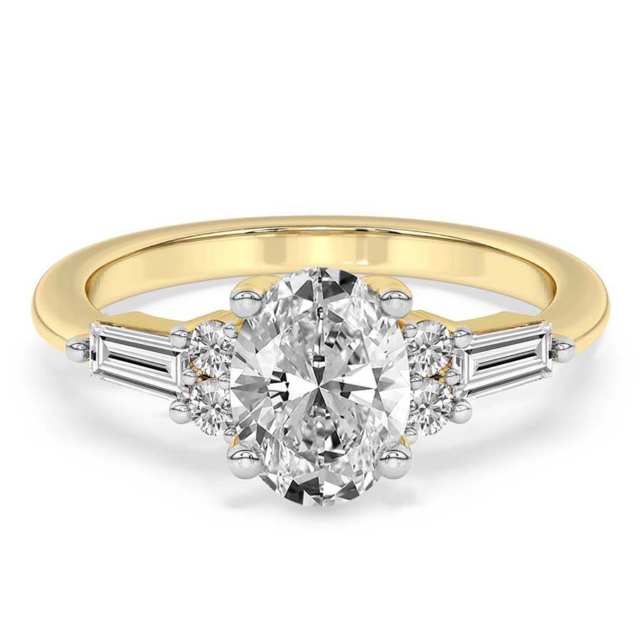 Helia Tapered Baguette Lab Diamond Ring front view