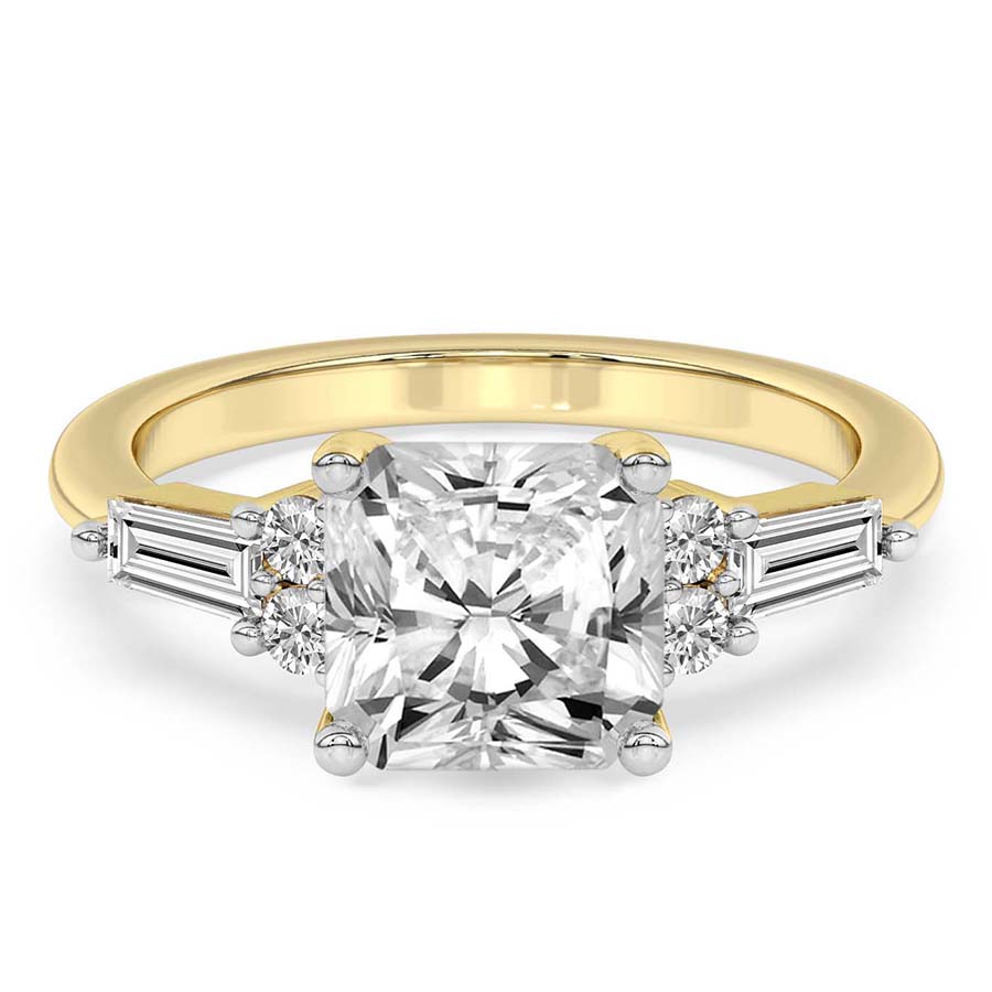 Helia Tapered Baguette Lab Diamond Ring front view