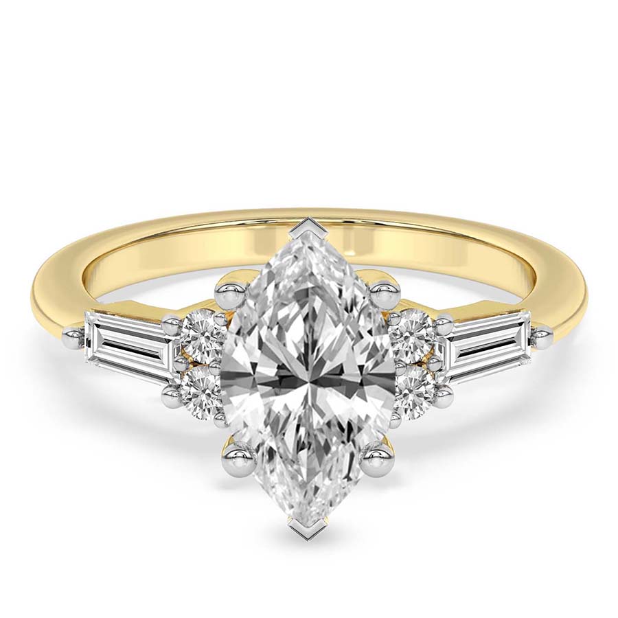 Helia Tapered Baguette Lab Diamond Ring front view