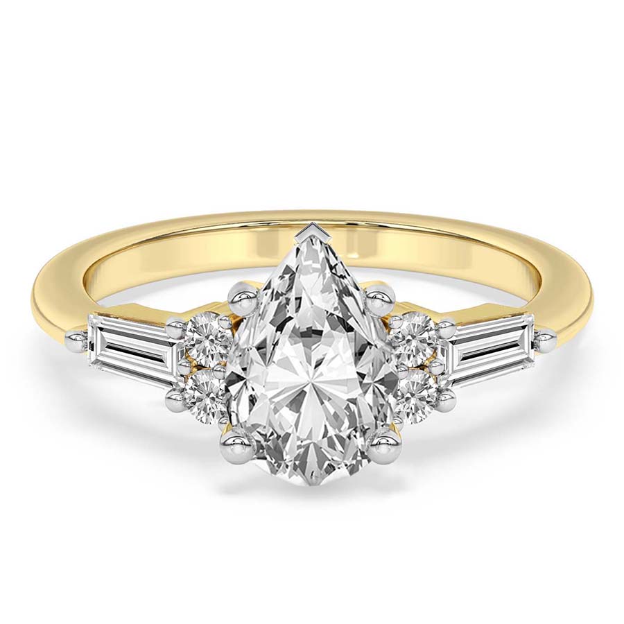Helia Tapered Baguette Lab Diamond Ring front view