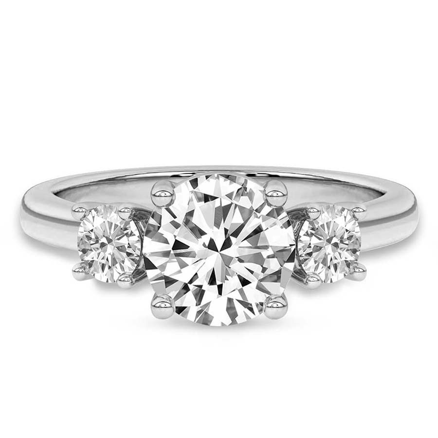 Evelina Round Three Stone Lab Diamond Ring front view