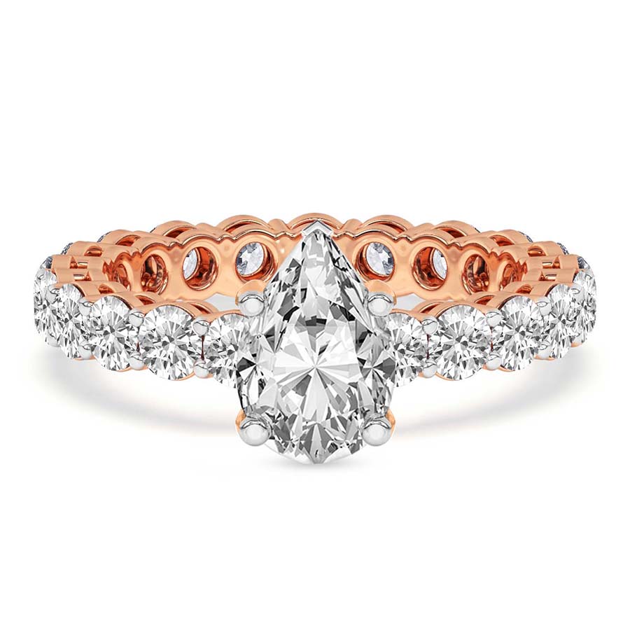 1.45 ct. pear Georgiana Side Round Lab Diamond Ring in 18kt rose gold front image