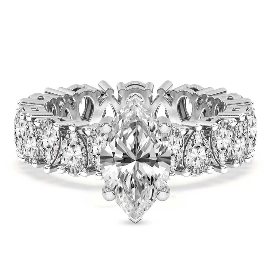 2.00 ct. marquise Cordelia Side Pear Lab Diamond Ring in platinum front image