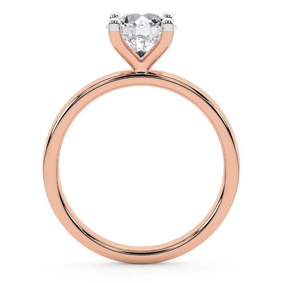 1.01 ct. emerald Four Prong Ring in 10kt rose gold side right image one