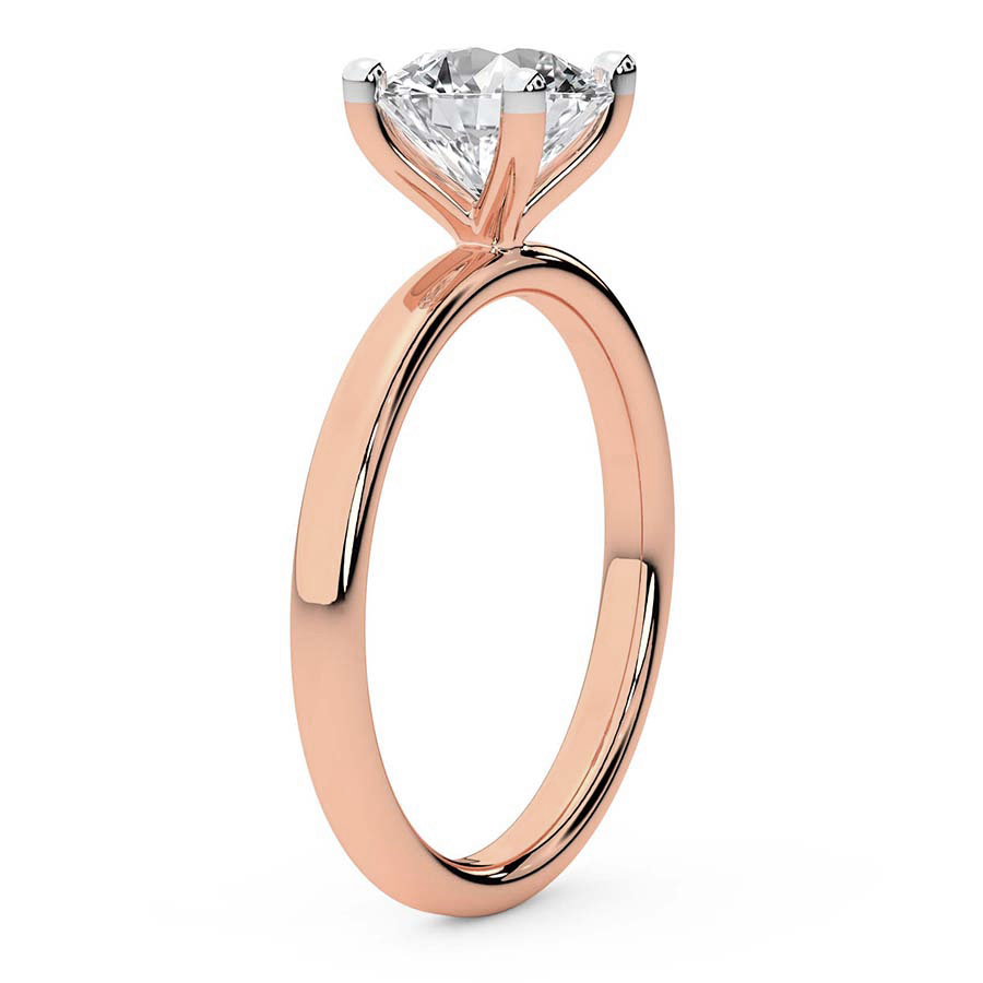 1.01 ct. emerald Four Prong Ring in 10kt rose gold standing product image one