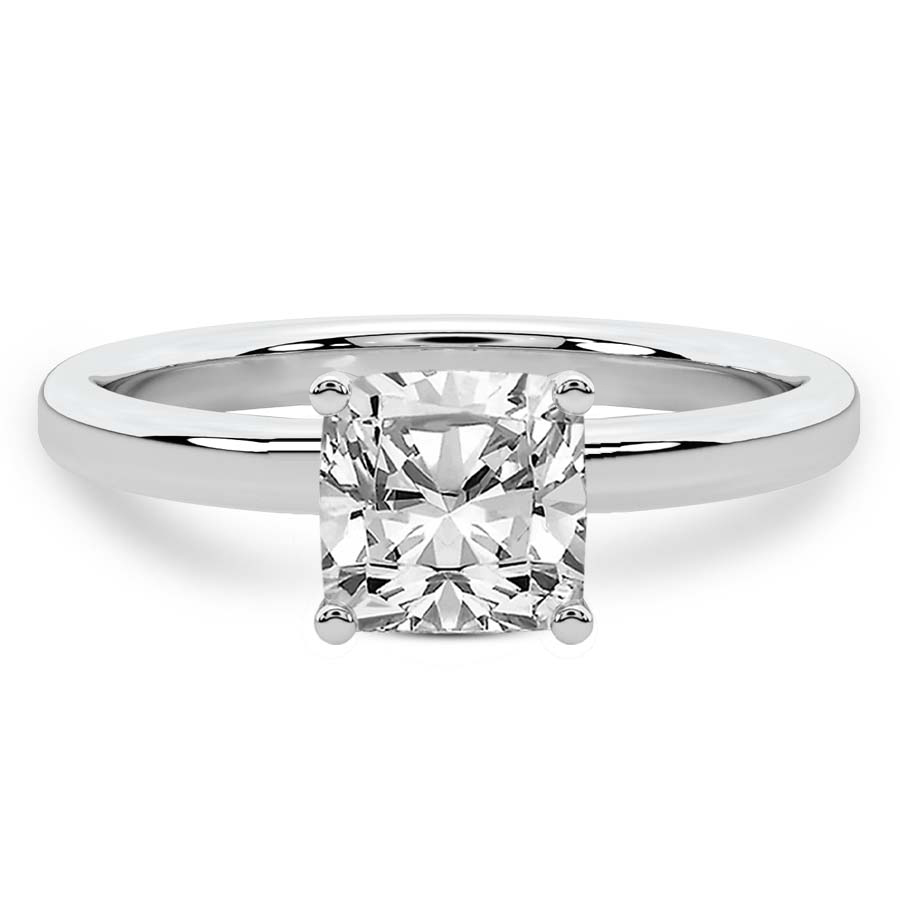 Four Prong Solitaire 1.5mm Lab Diamond Ring front view