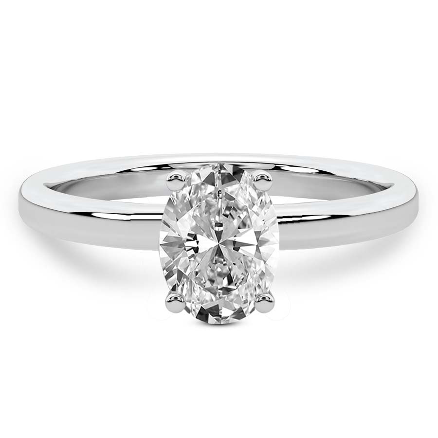 Four Prong Solitaire 1.5mm Lab Diamond Ring front view