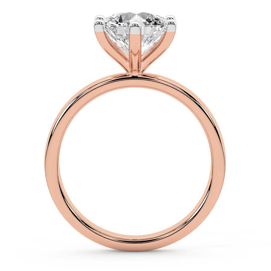 10kt Rose Gold Six Prong Solitaire 1.5mm Lab Diamond Ring side right image one