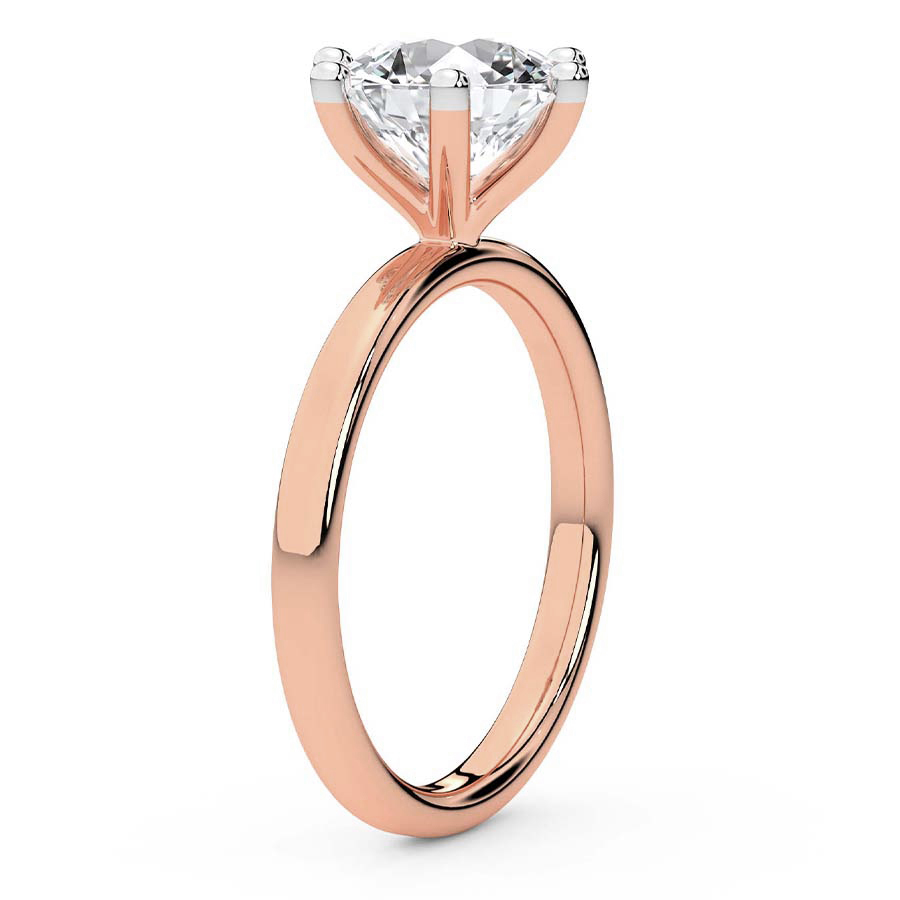10kt Rose Gold Six Prong Solitaire 1.5mm Lab Diamond Ring standing product image one