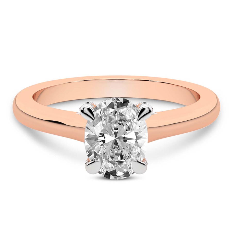 Agnes Criss cross Prong Solitaire 1.5mm Lab Diamond Ring front view
