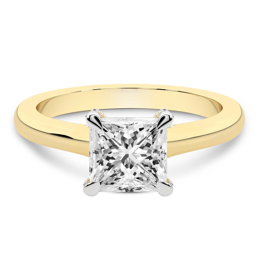 Agnes Criss cross Prong Solitaire 1.5mm Lab Diamond Ring front view