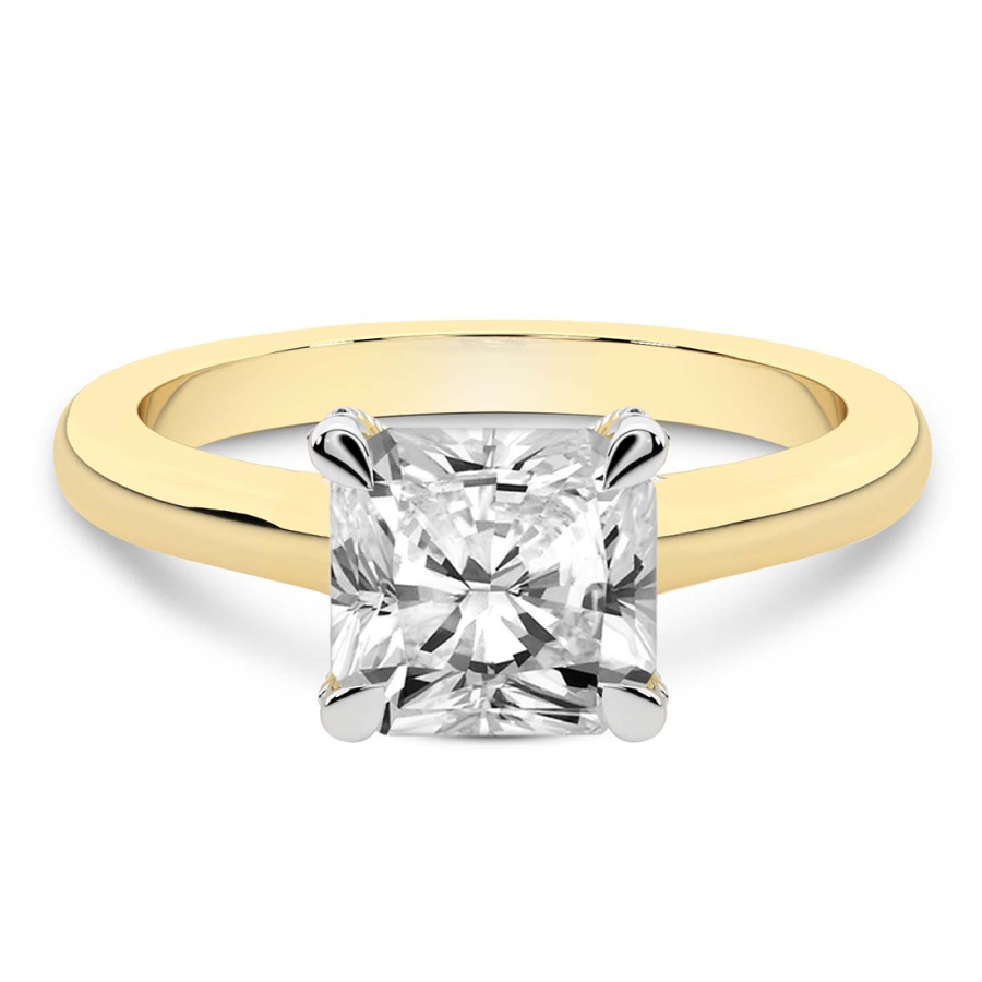 Agnes Criss cross Prong Solitaire 1.5mm Lab Diamond Ring front view