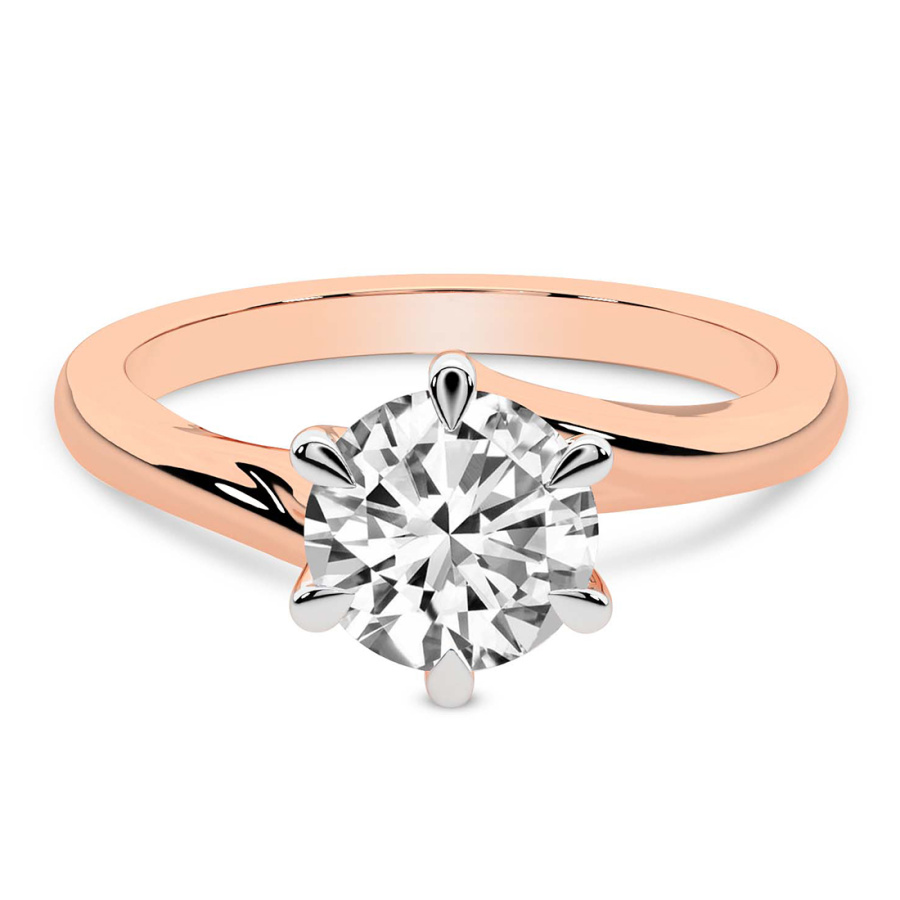 Seraphina Twist Prongs Solitaire 1.5mm Lab Diamond Ring front view