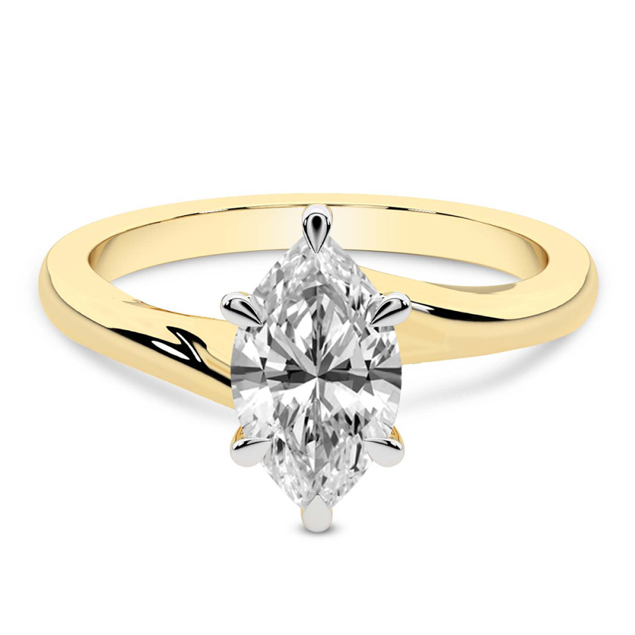 Seraphina Twist Prongs Solitaire 1.5mm Lab Diamond Ring front view
