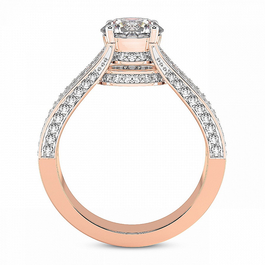 Idris Secret Halo Diamond Ring Side View