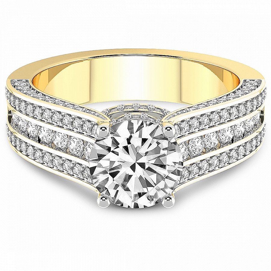 Idris Secret Halo Diamond Ring Front View