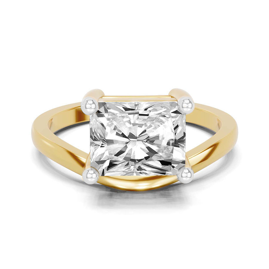 9Ct Yellow Gold Crest Four Prong Solitaire Lab Diamond Ring front image