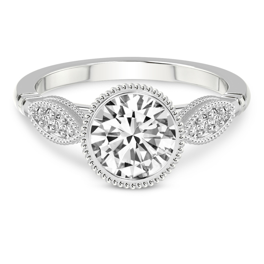 Everly Vintage Bezel Diamond Ring Front View