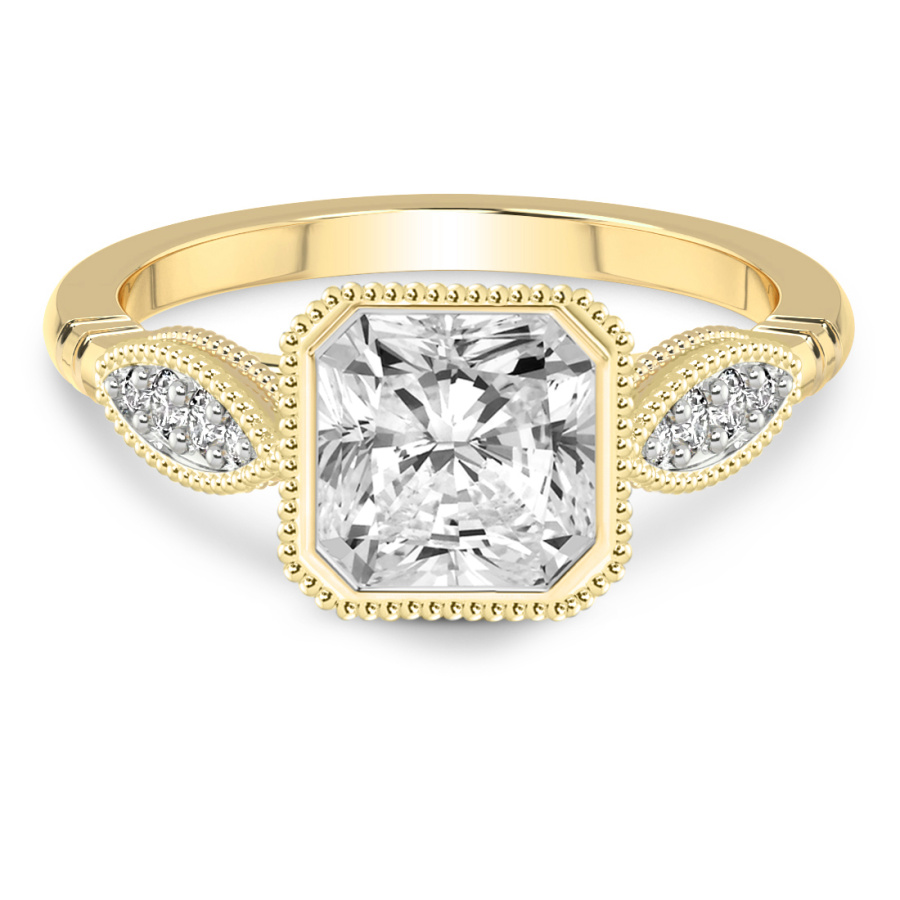 2.94 ct. radiant Everly Vintage Bezel Ring in 18kt yellow gold front image