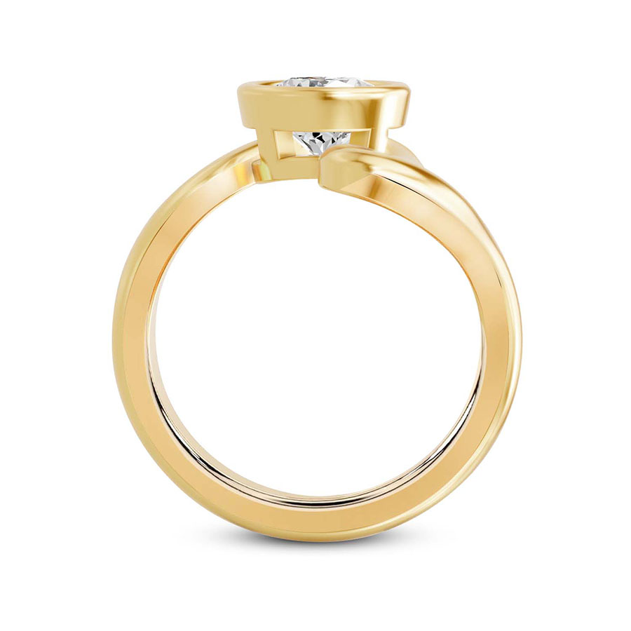 10kt Yellow Gold Vera Bezel Crest Lab Diamond Ring side right image one