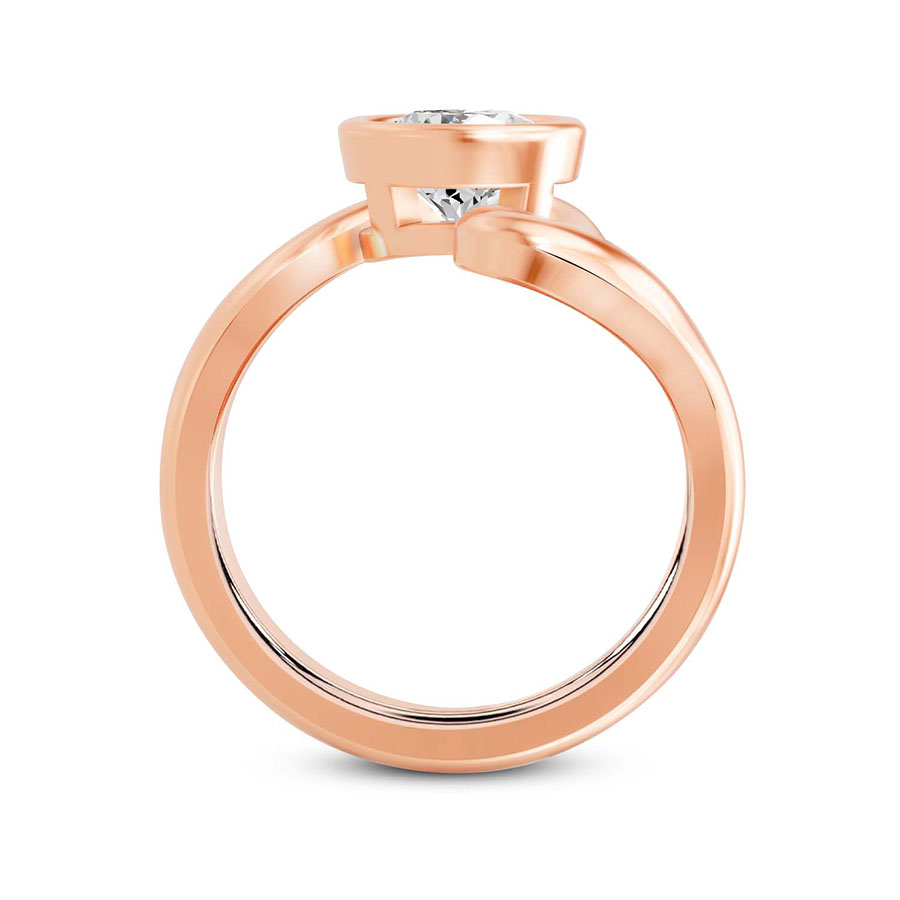 18kt Rose Gold Vera Bezel Crest Lab Diamond Ring side right image one