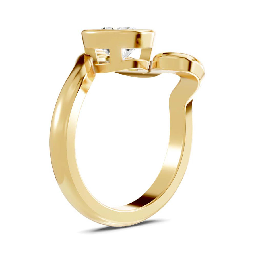 10kt Yellow Gold Vera Bezel Crest Lab Diamond Ring standing product image one