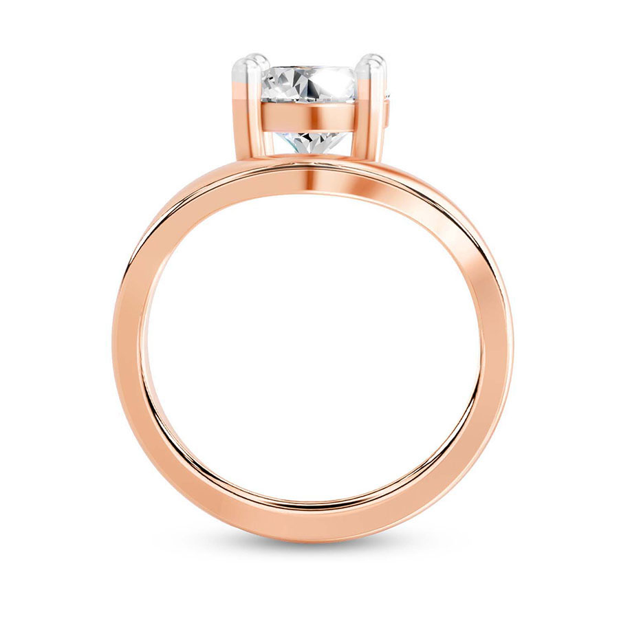 14kt Rose Gold Eden Crest Lab Diamond Ring side right image one
