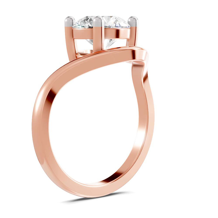 14kt Rose Gold Eden Crest Lab Diamond Ring standing product image one