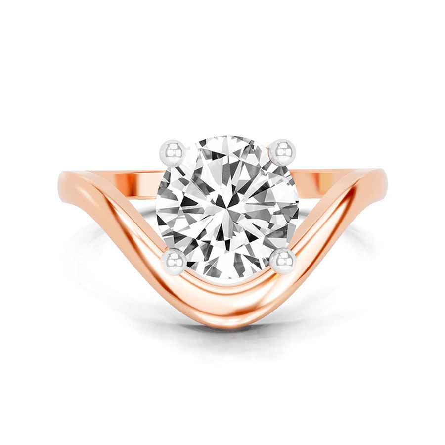 14kt Rose Gold Eden Crest Lab Diamond Ring front image