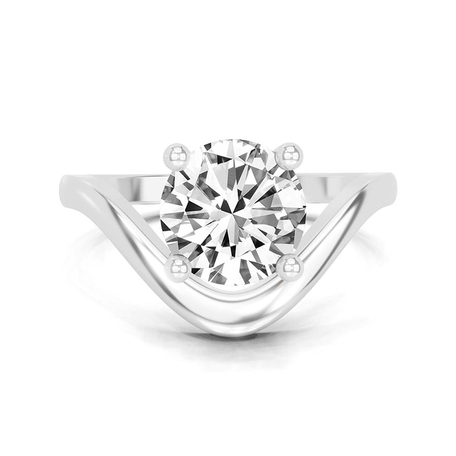 14kt White Gold Eden Crest Lab Diamond Ring front image