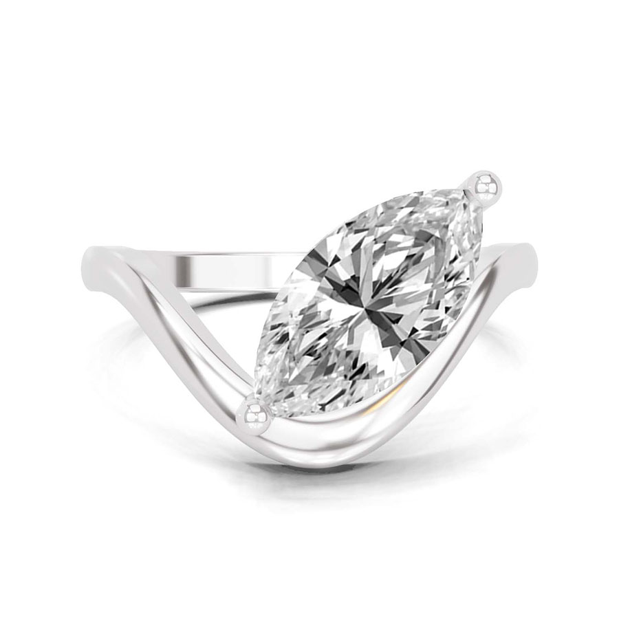 2.92 ct. marquise Eden Crest Lab Diamond Ring in platinum front image