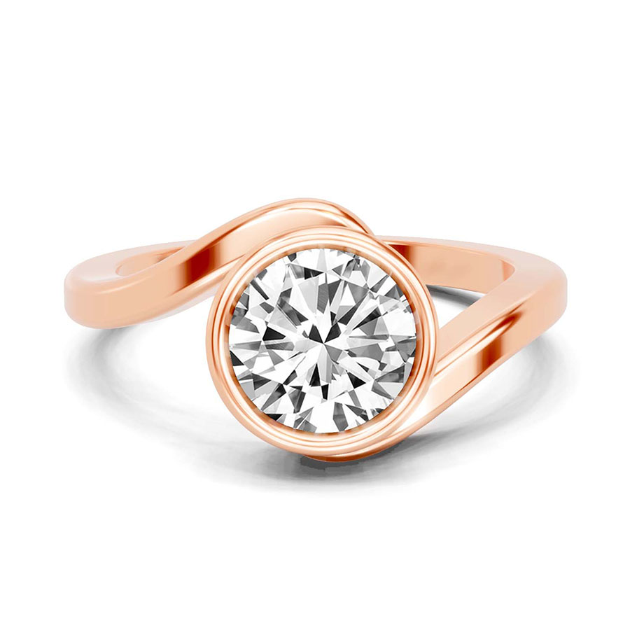10kt Rose Gold Ava Crest Lab Diamond Ring front image