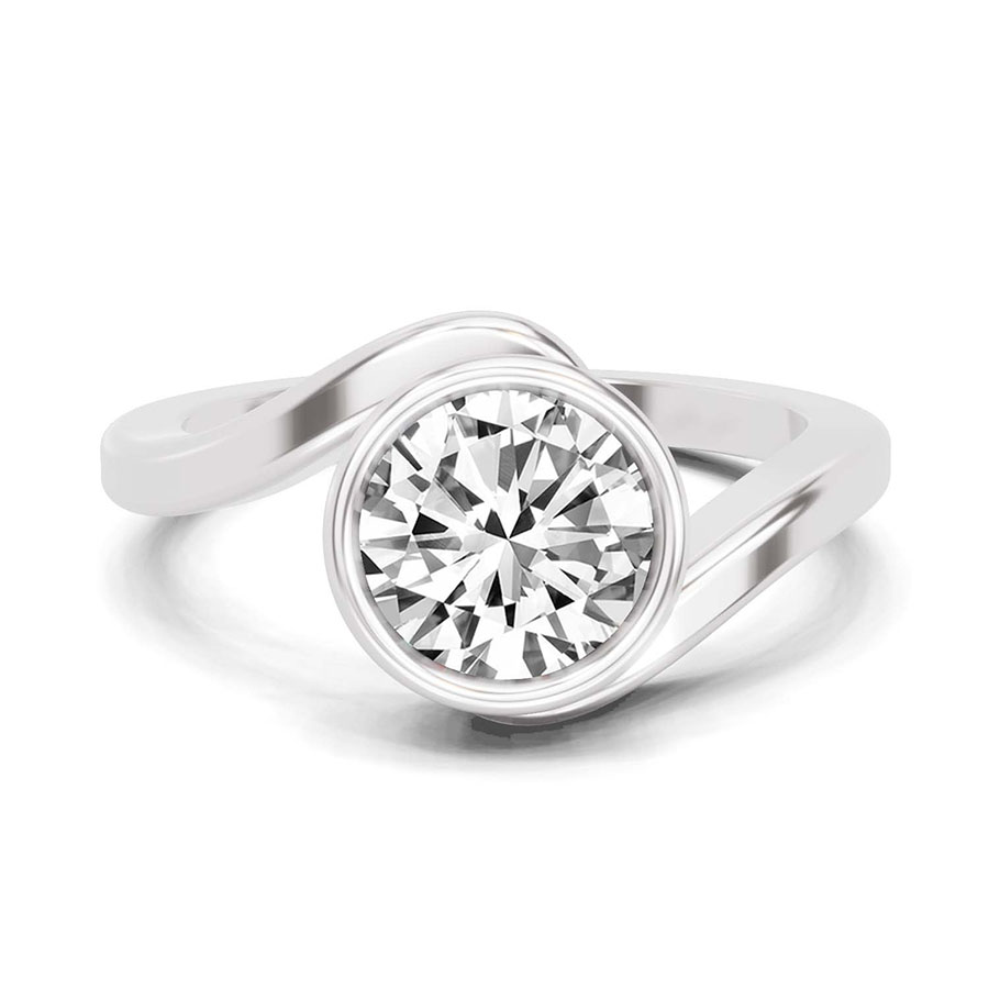 Platinum Ava Crest Lab Diamond Ring front image