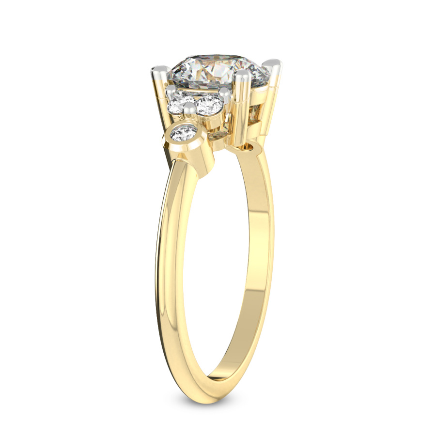 Amore Side Stone Diamond Ring Side Left View