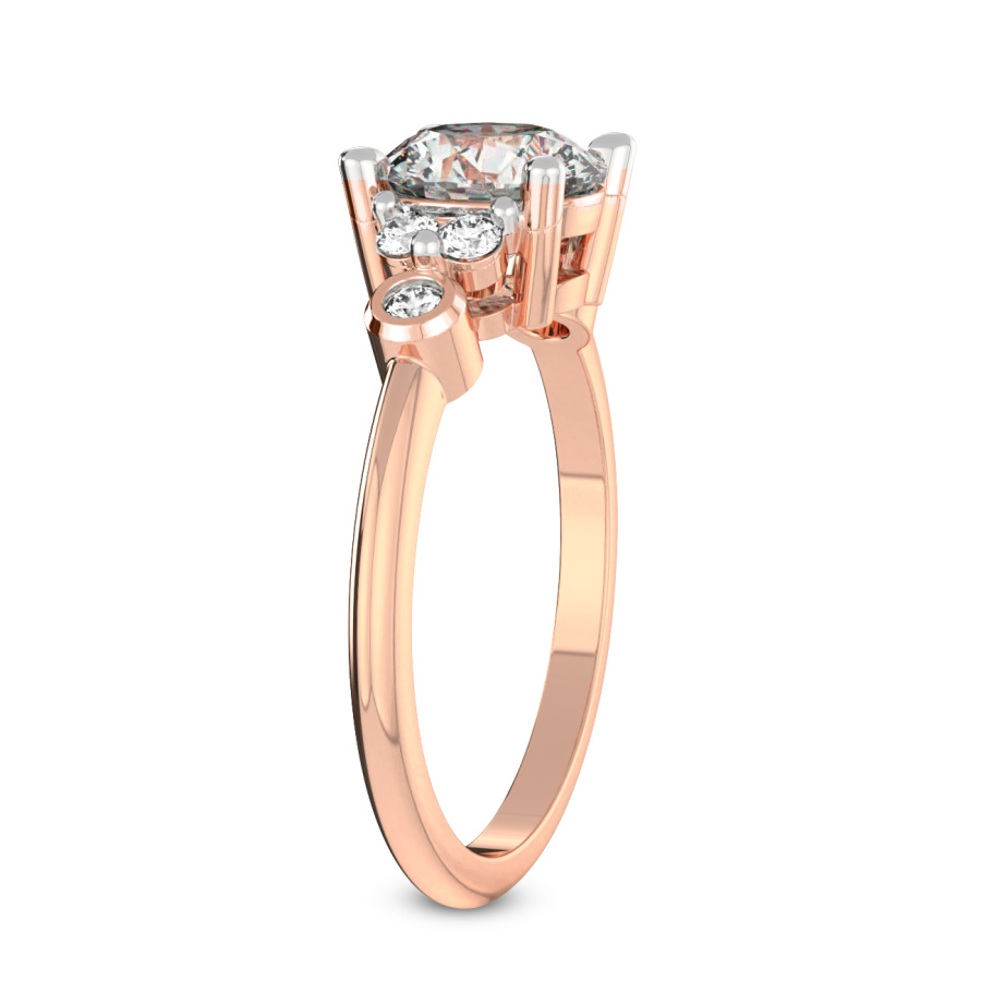 Amore Side Stone Diamond Ring Side Left View