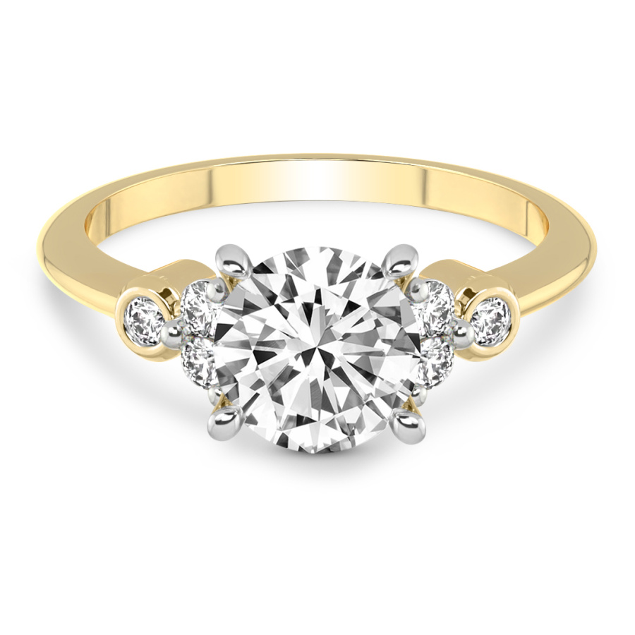 Amore Side Stone Diamond Ring Front View