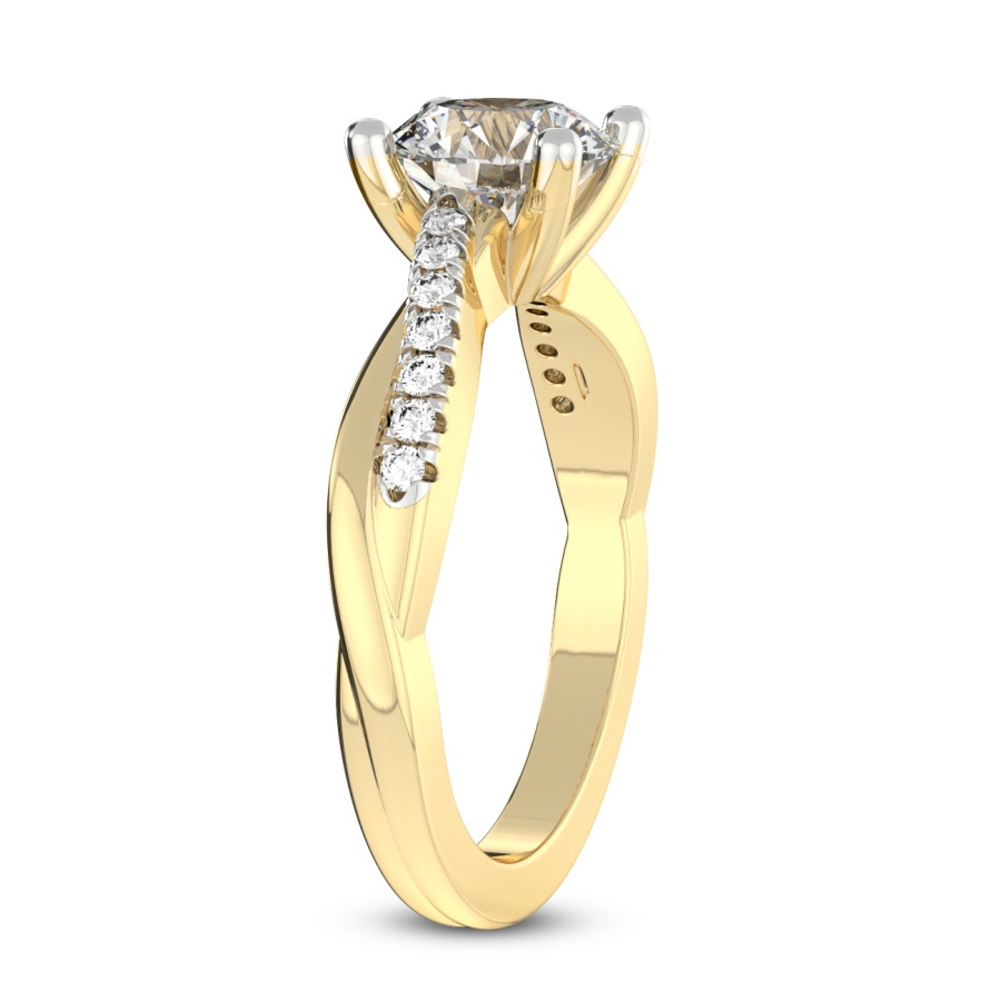 Twisted Vine Diamond Ring Side Left View