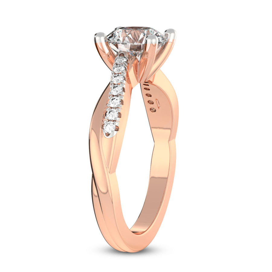 Twisted Vine Diamond Ring Side Left View