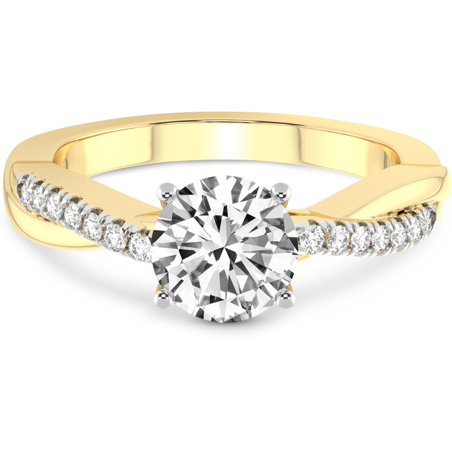 Twisted Vine Diamond Ring Front View