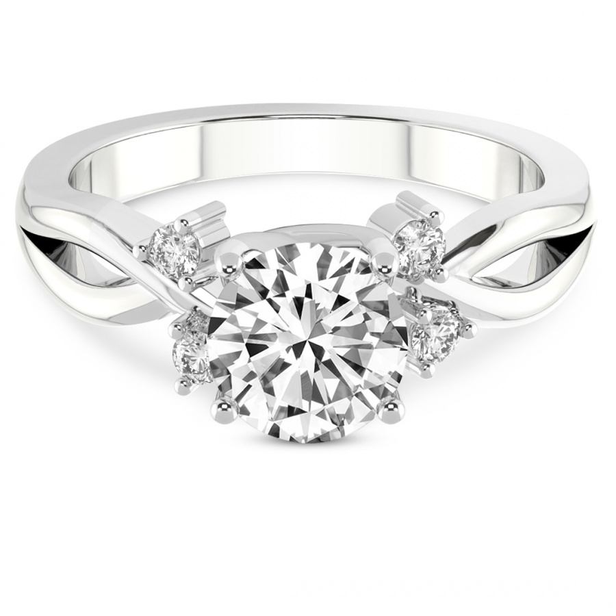 Twisted Blossom Diamond Ring Front View