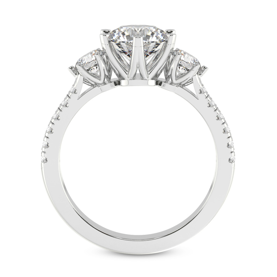 Princess Cut Diamond Engagement Ring Wide Band - Darry Ring