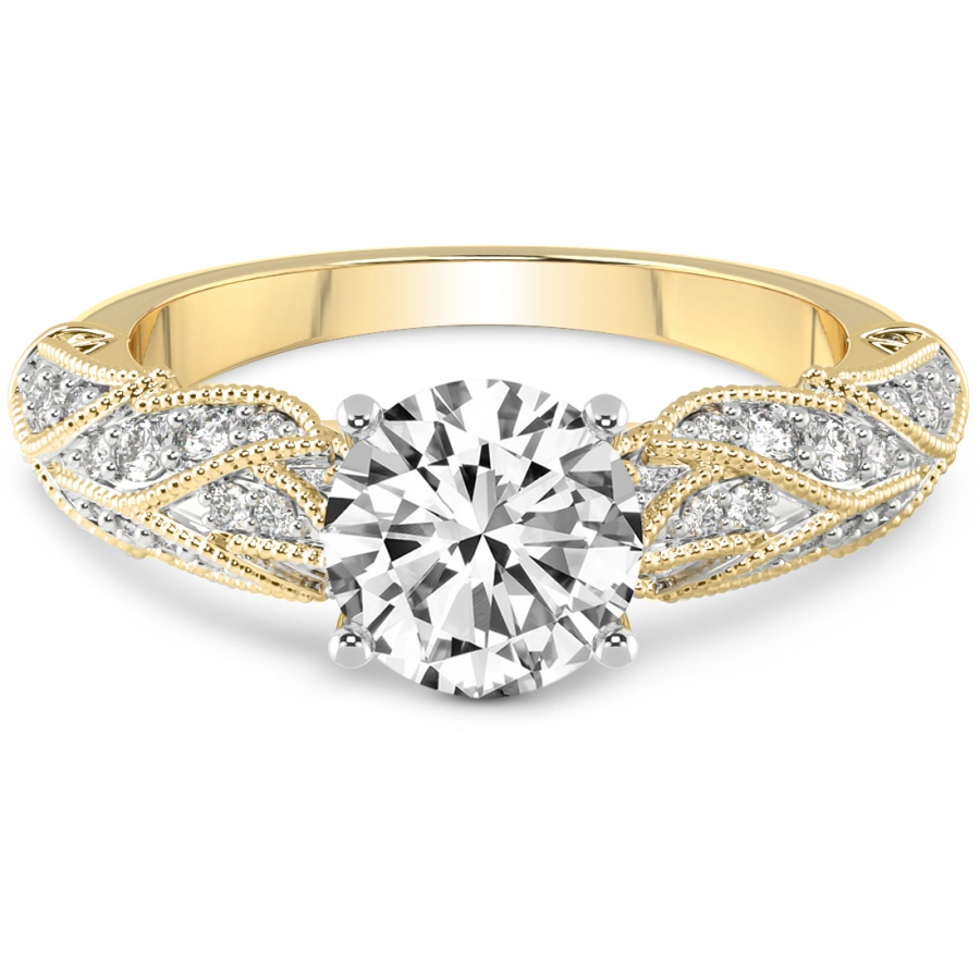 Vintage Willow Diamond Ring Front View