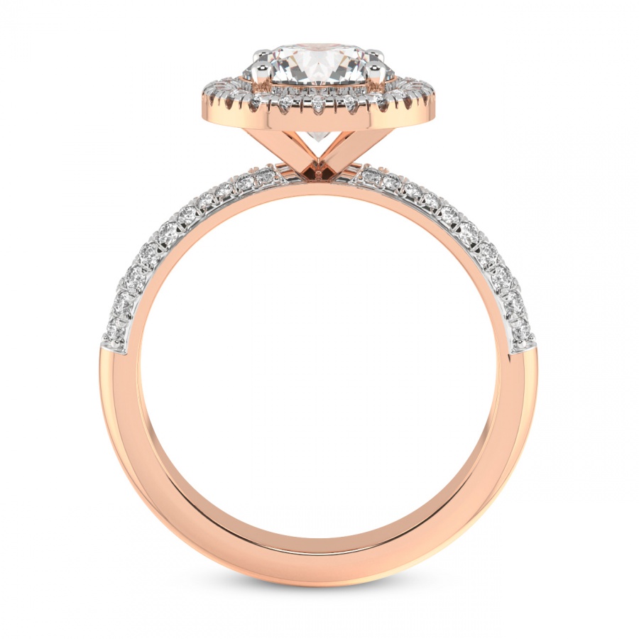 Kathrine Halo Diamond Ring Side View