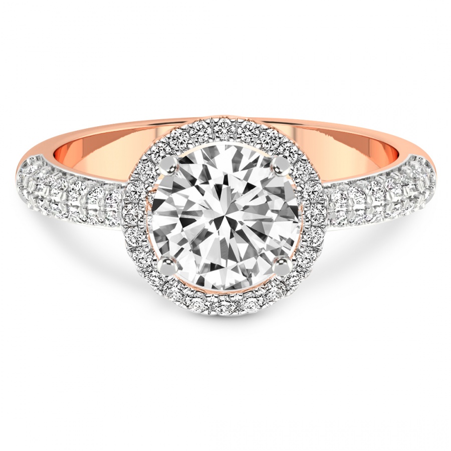 Kathrine Halo Diamond Ring Front View
