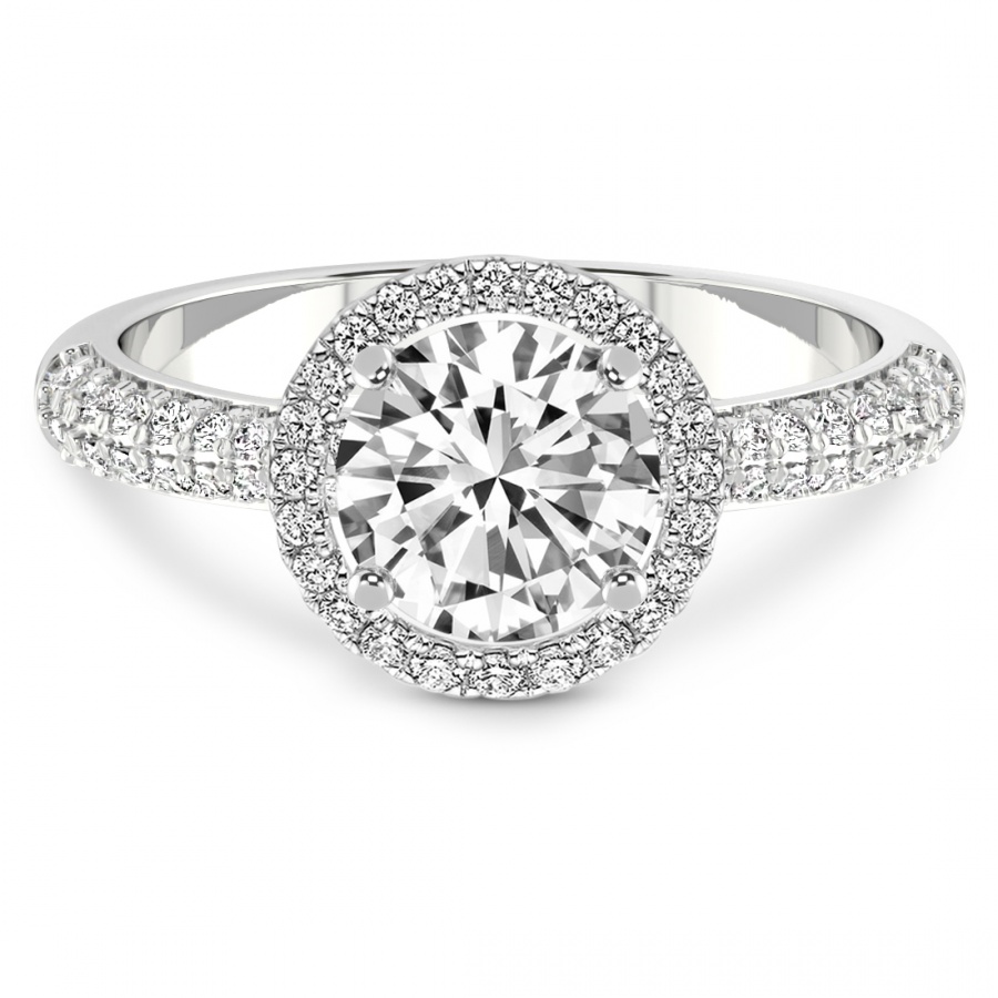 Kathrine Halo Diamond Ring Front View
