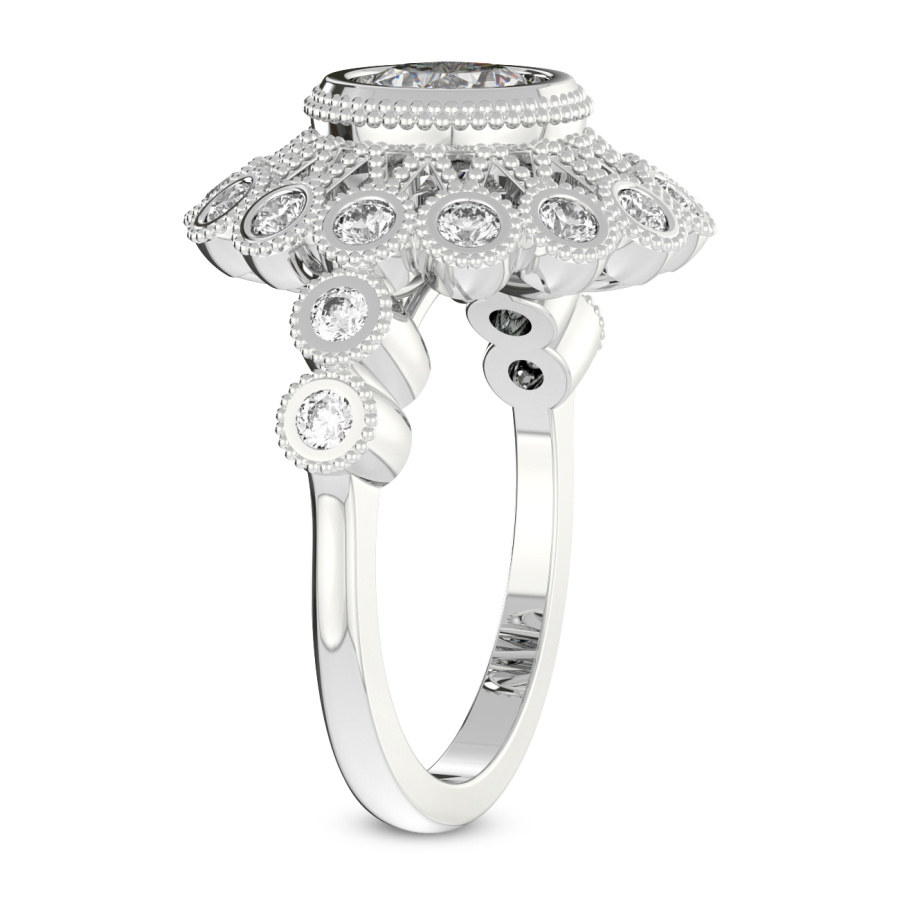 Bloom Vintage Halo Diamond Ring Side Left View
